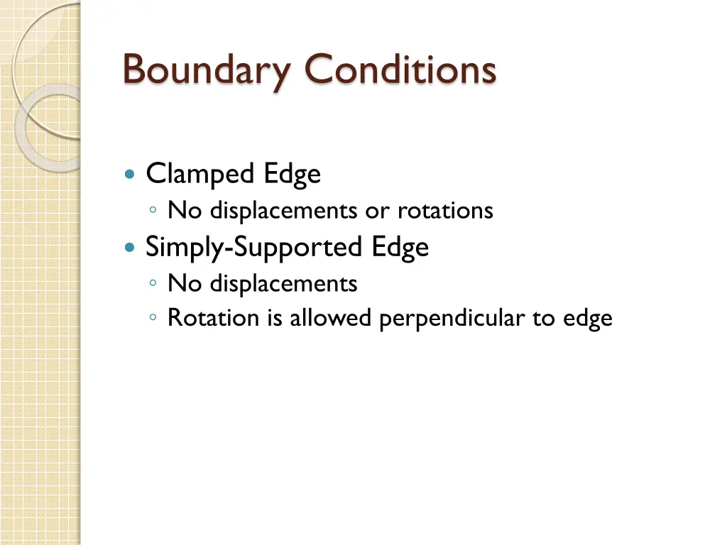 boundary conditions