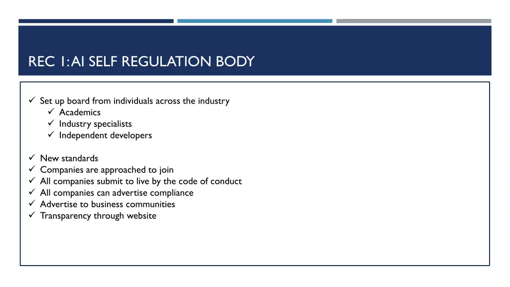 rec 1 ai self regulation body