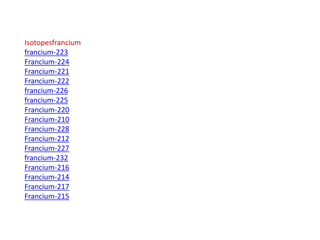 isotopesfrancium francium 223 francium