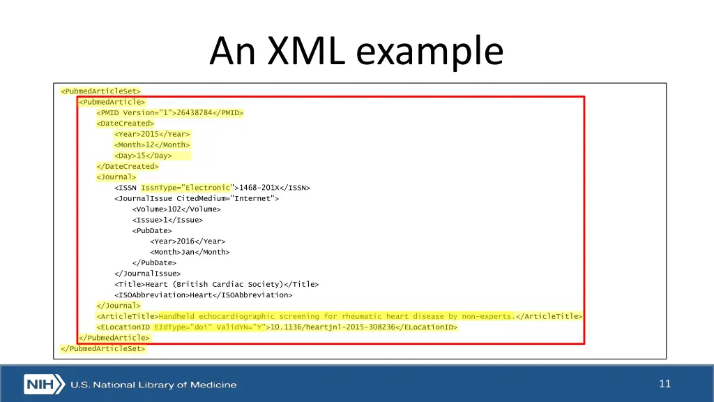 an xml example