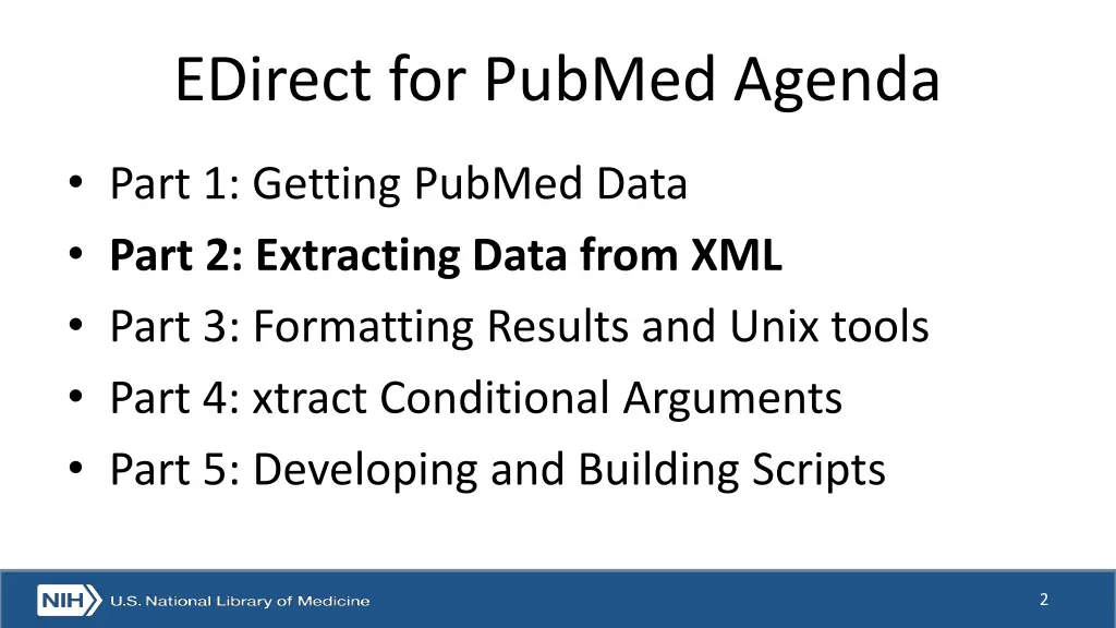 edirect for pubmed agenda