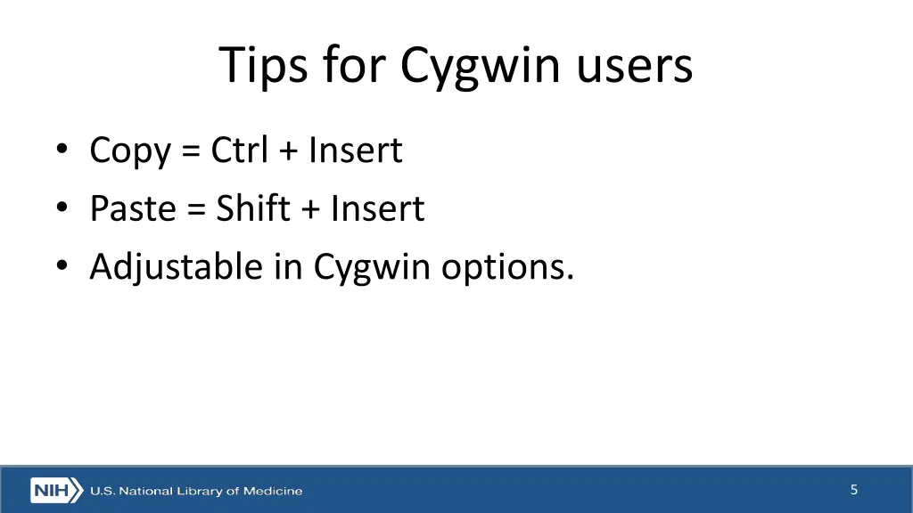 tips for cygwin users