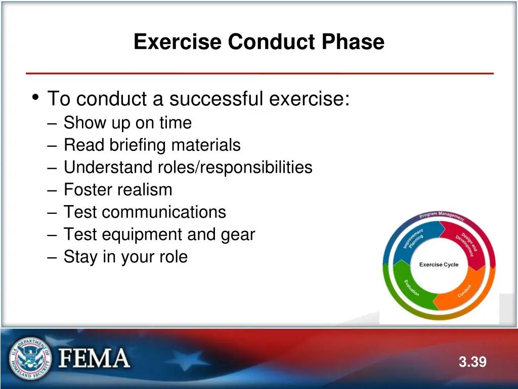 exercise conduct phase