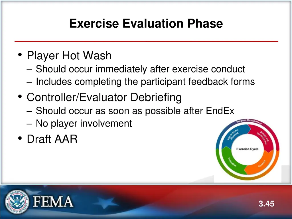 exercise evaluation phase