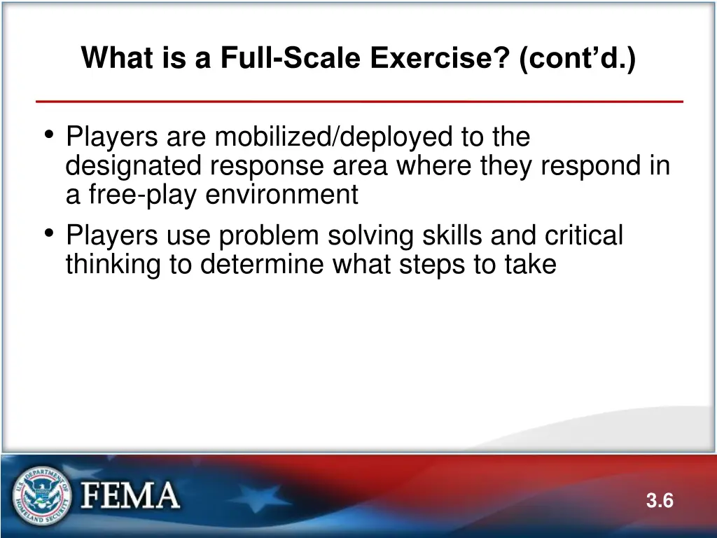 what is a full scale exercise cont d 1