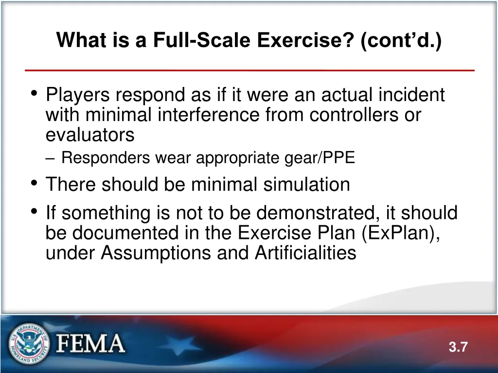 what is a full scale exercise cont d 2