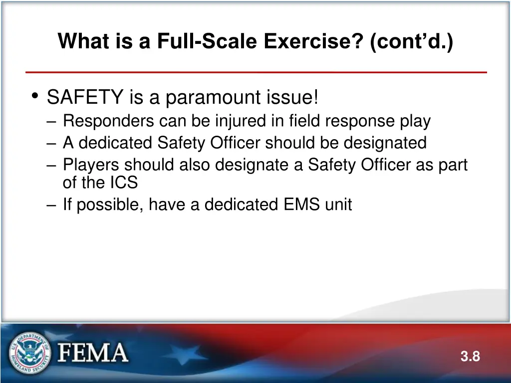 what is a full scale exercise cont d 3