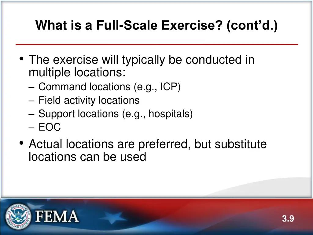 what is a full scale exercise cont d 4