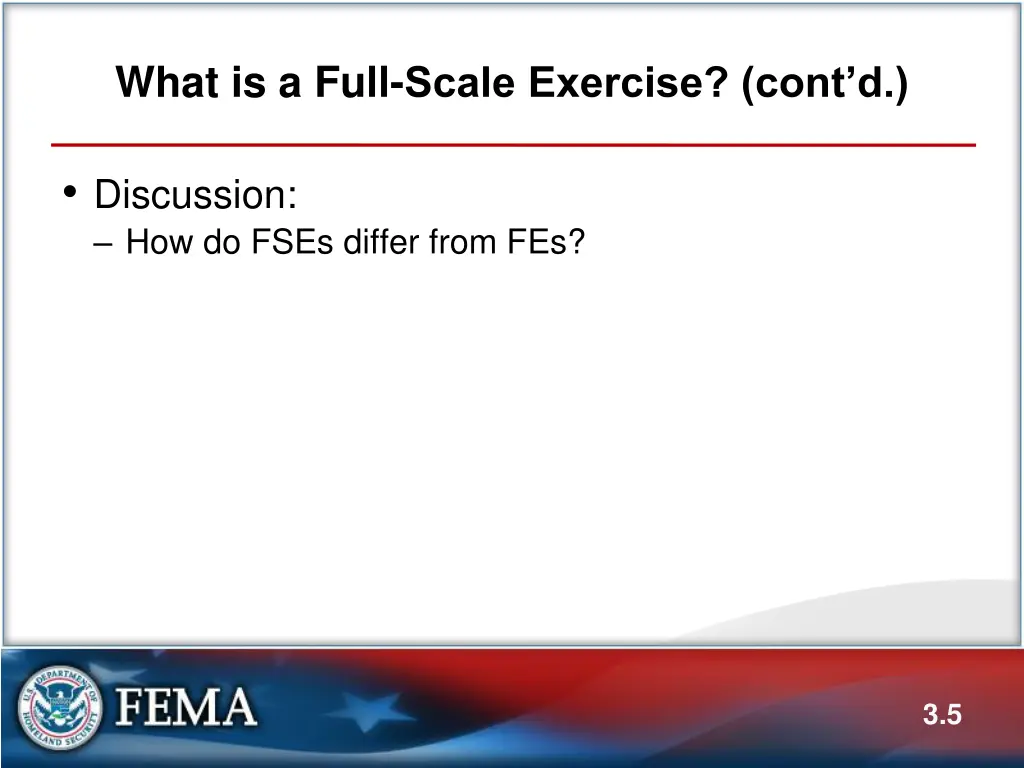 what is a full scale exercise cont d