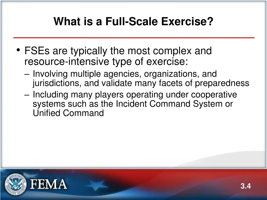 what is a full scale exercise