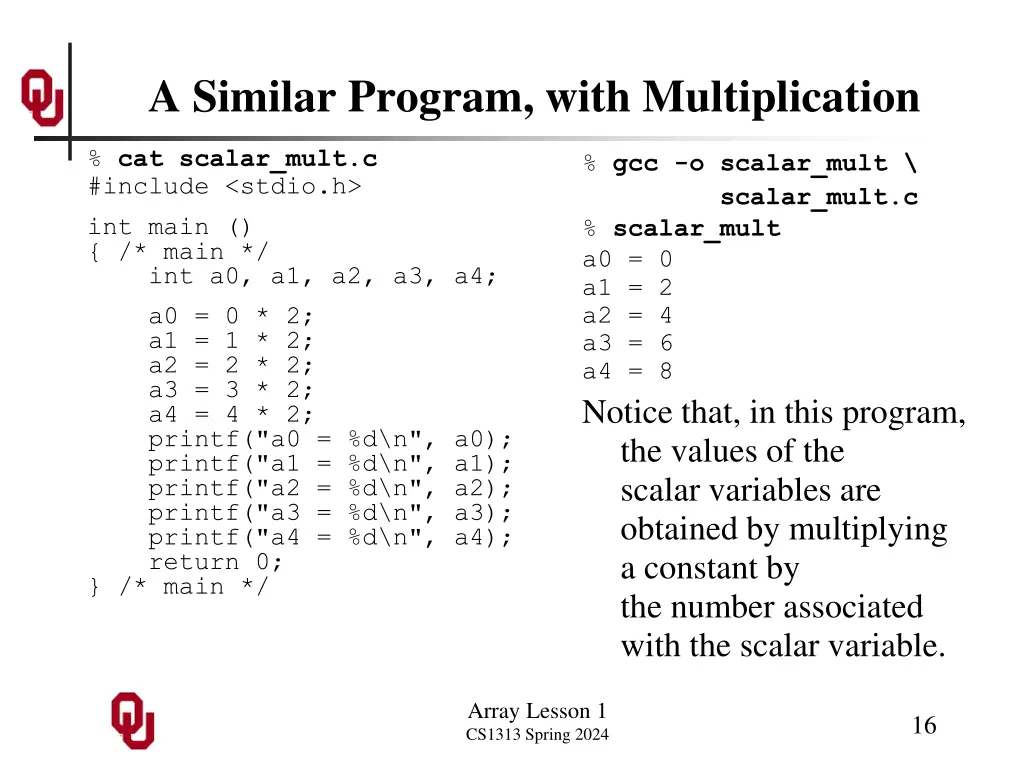 a similar program with multiplication