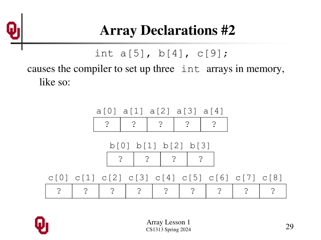 array declarations 2