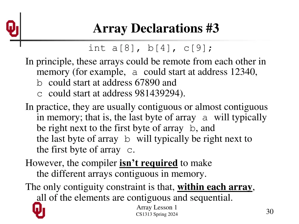 array declarations 3