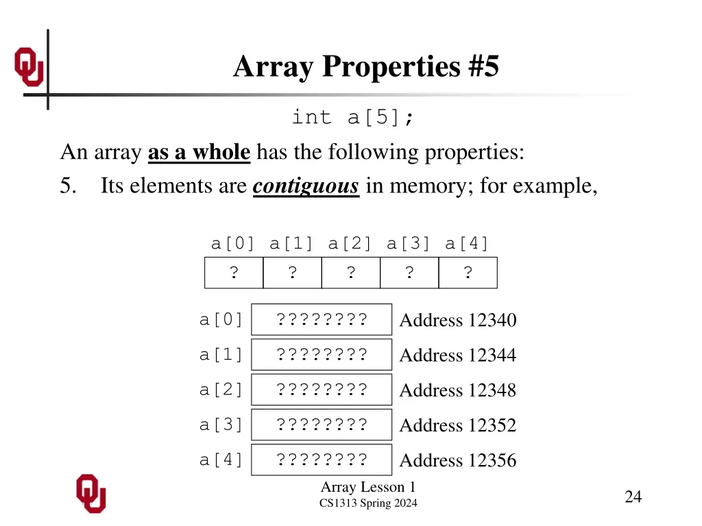 array properties 5