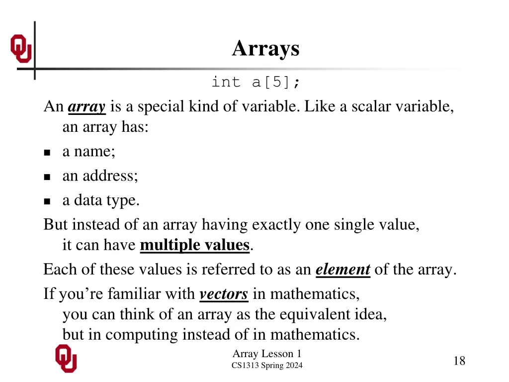 arrays