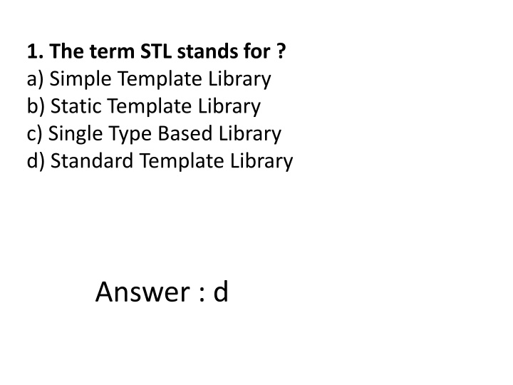 1 the term stl stands for a simple template