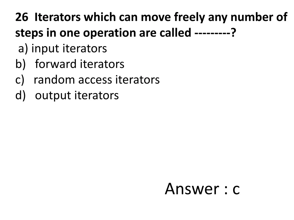 26 iterators which can move freely any number