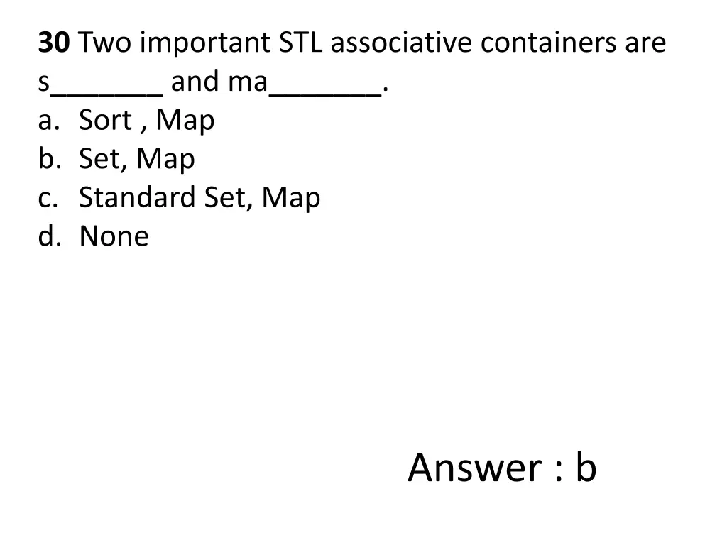 30 two important stl associative containers