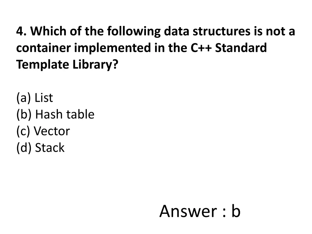 4 which of the following data structures