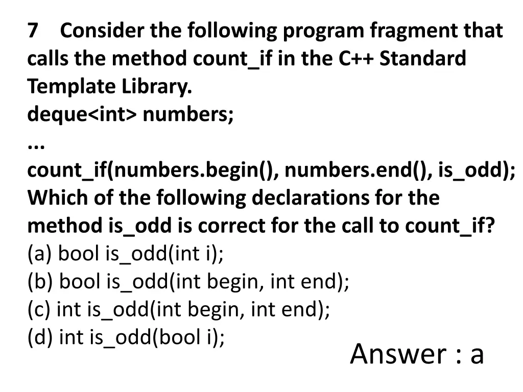 7 consider the following program fragment that