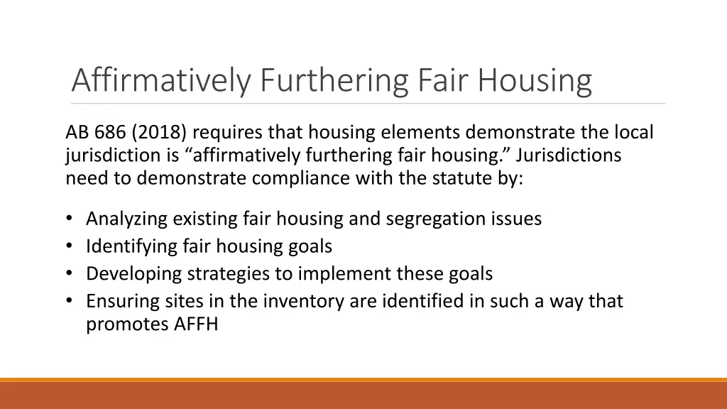 affirmatively furthering fair housing