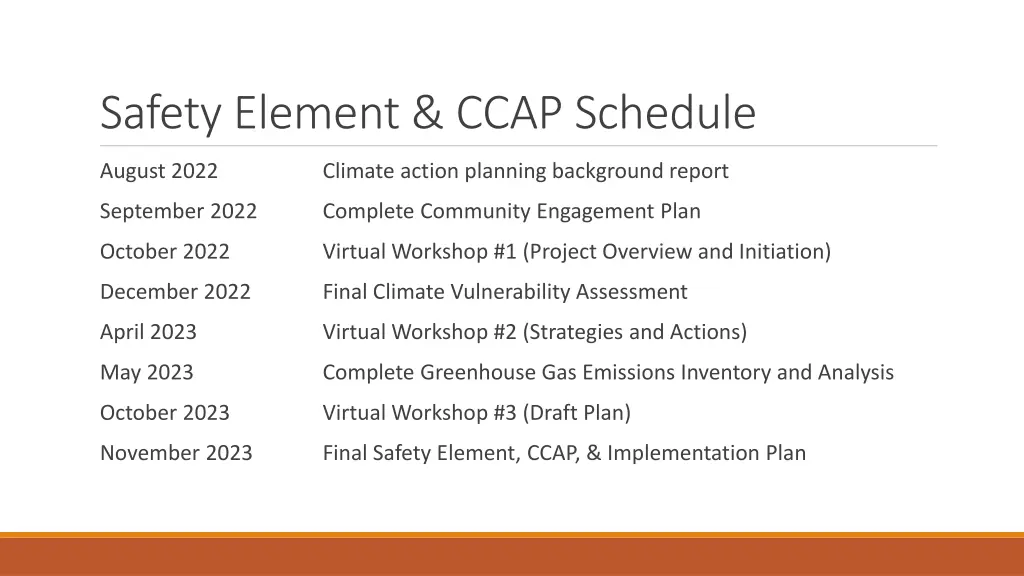 safety element ccap schedule