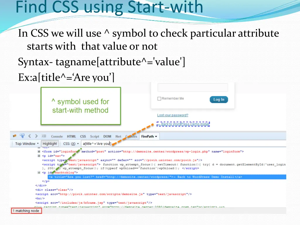 find css using start with