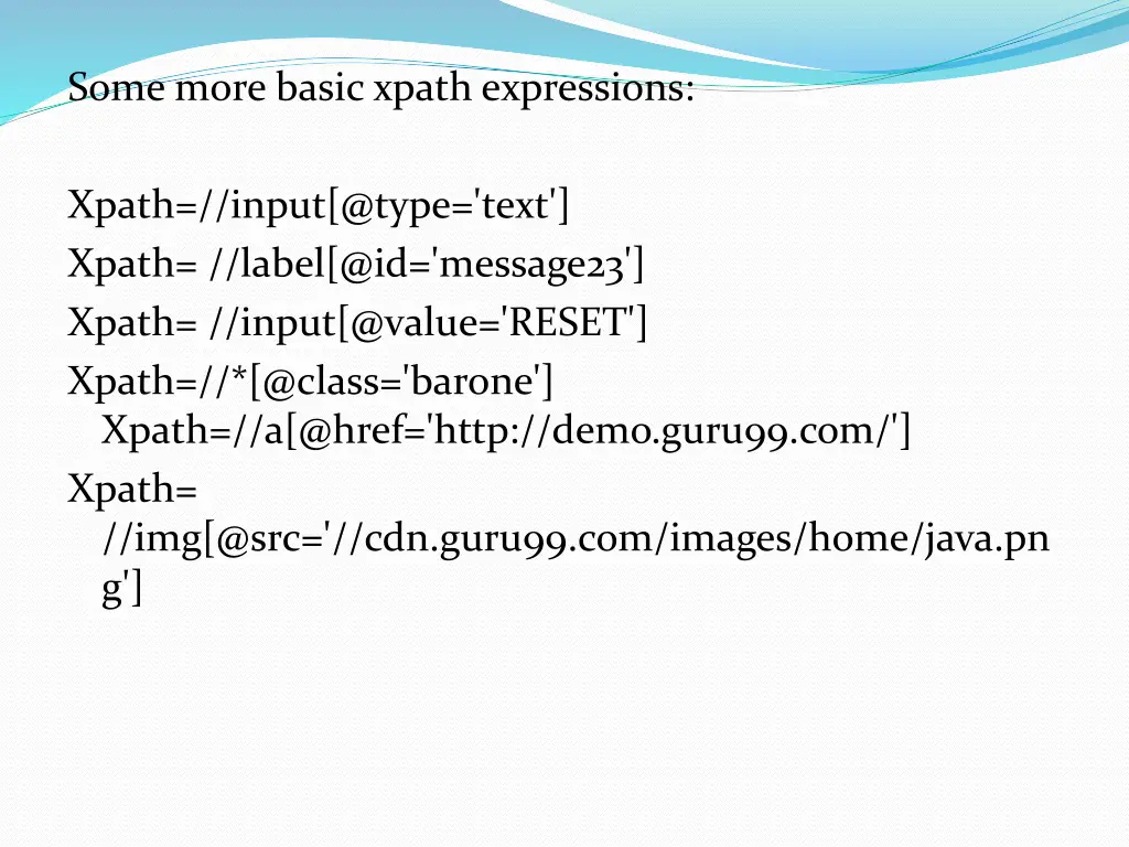 some more basic xpath expressions