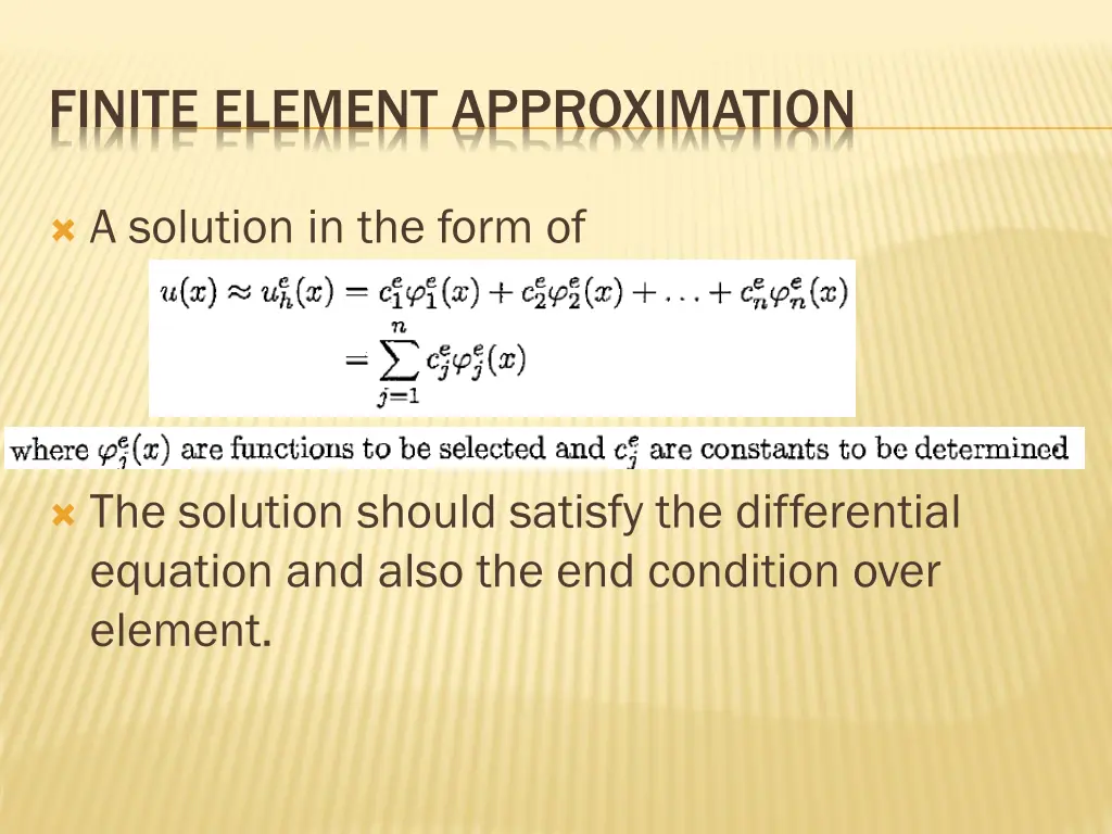 finite element approximation