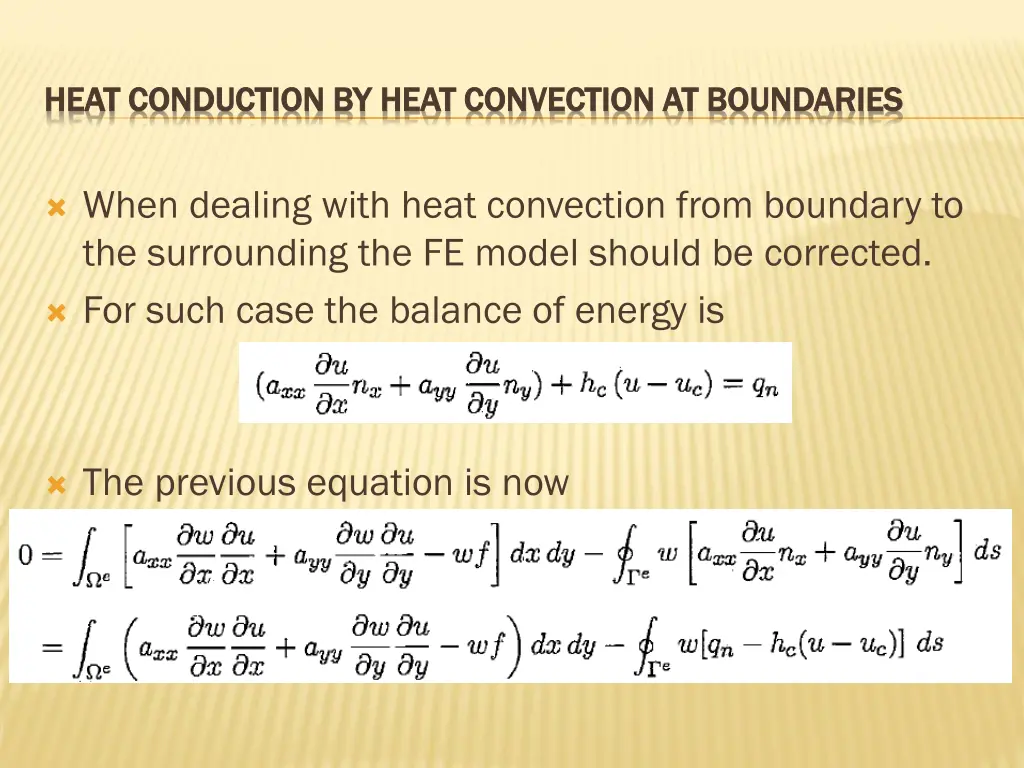 heat conduction by heat convection at boundaries