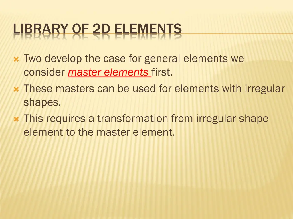 library of 2d elements