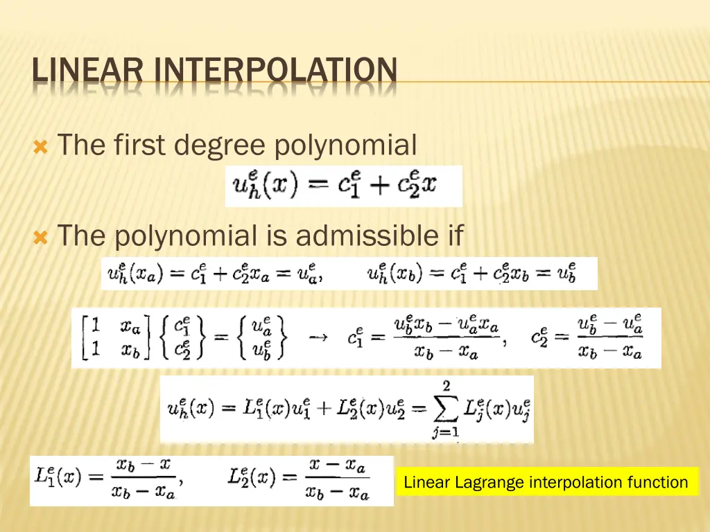 linear interpolation