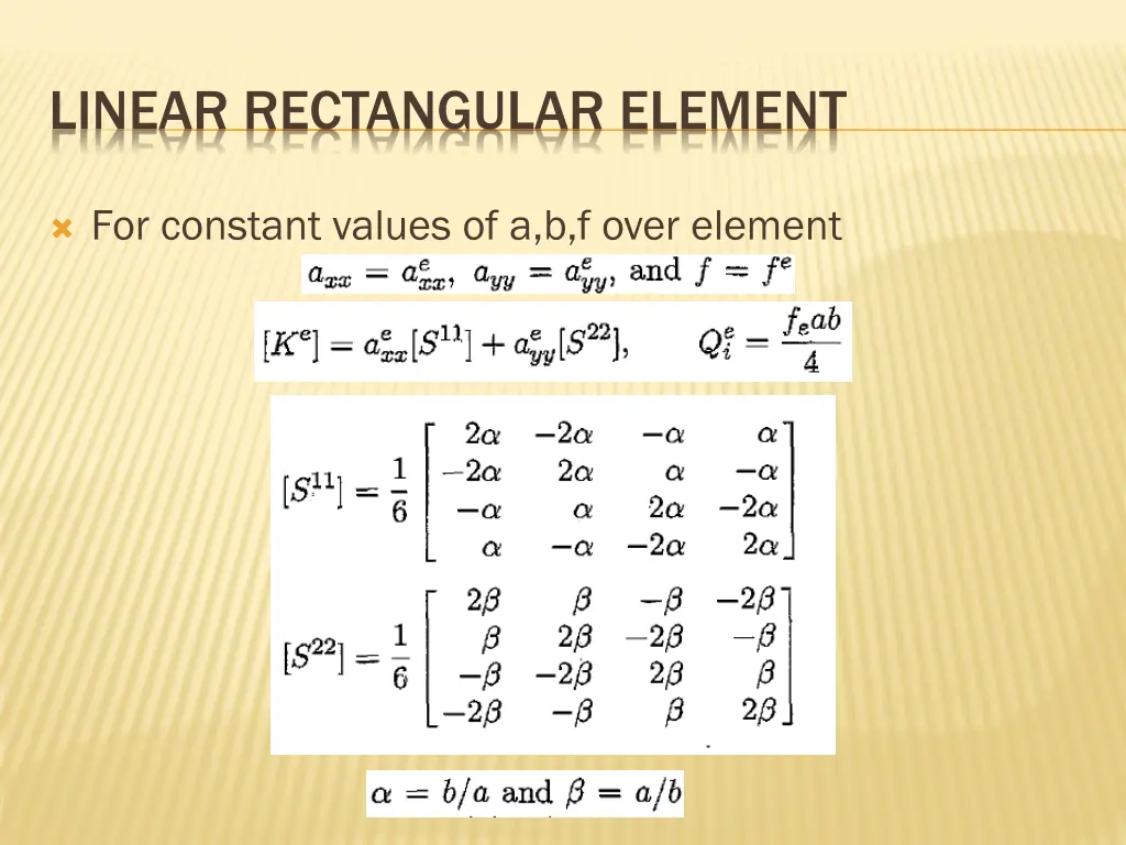 linear rectangular element 1