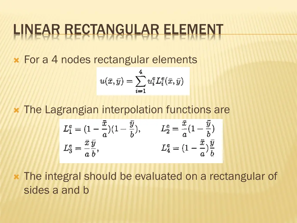 linear rectangular element