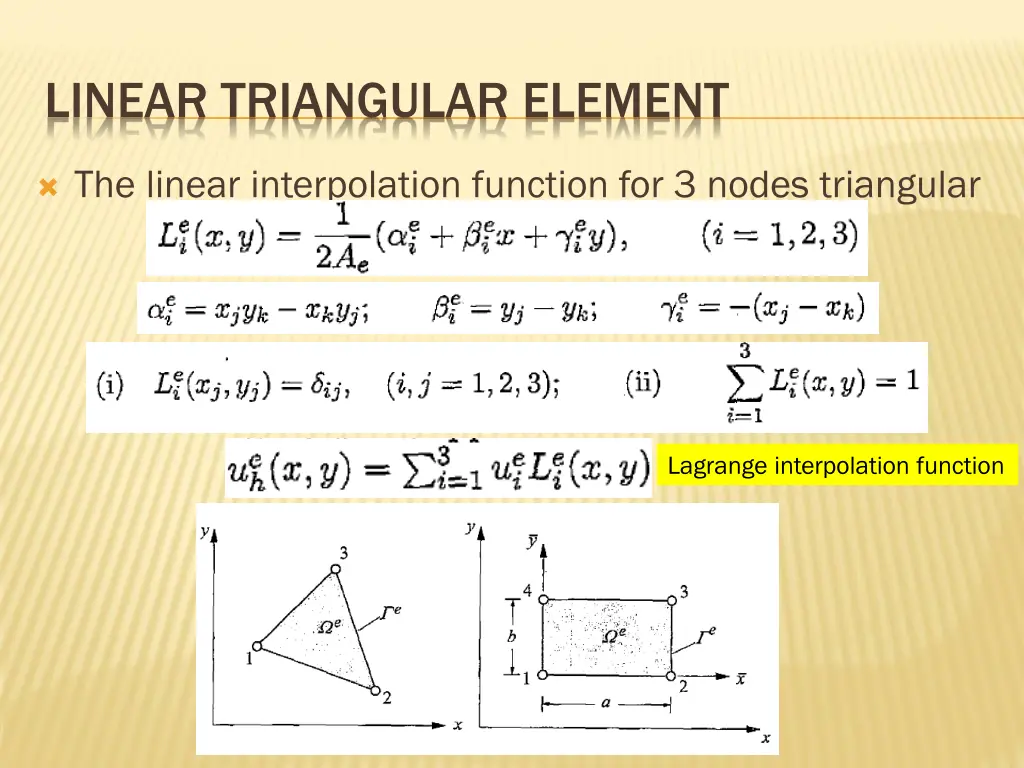 linear triangular element