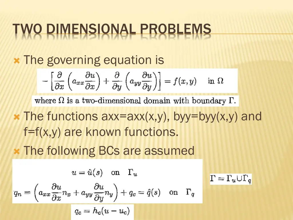 two dimensional problems