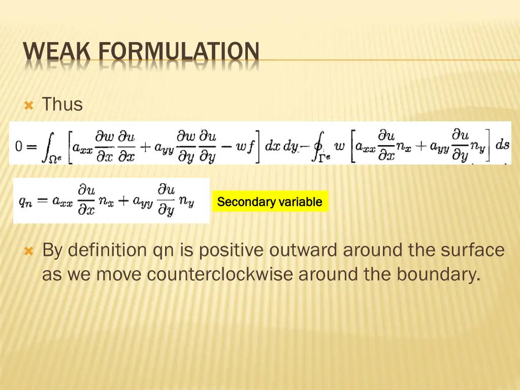 weak formulation 1