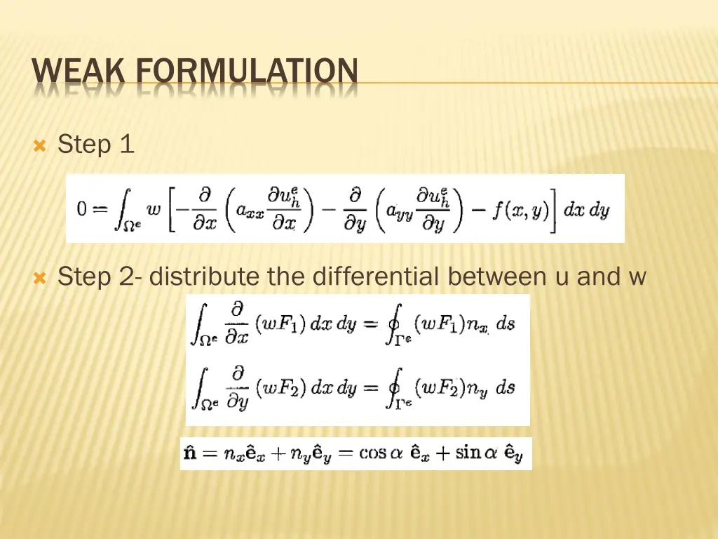 weak formulation