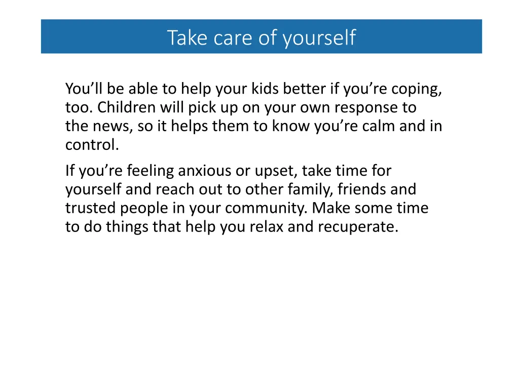 take care of yourself