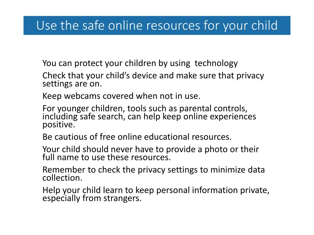 use the safe online resources for your child