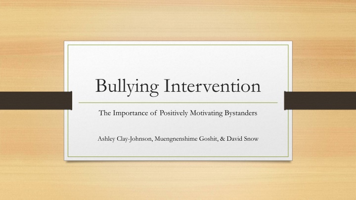 bullying intervention