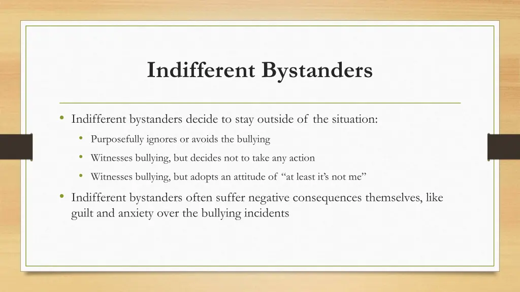 indifferent bystanders