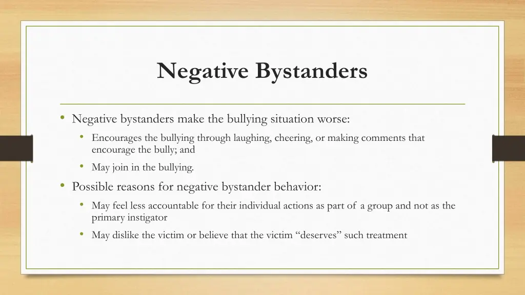 negative bystanders