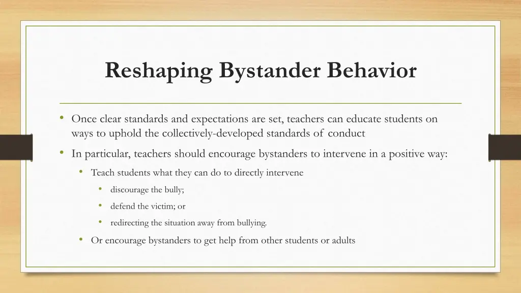 reshaping bystander behavior 1