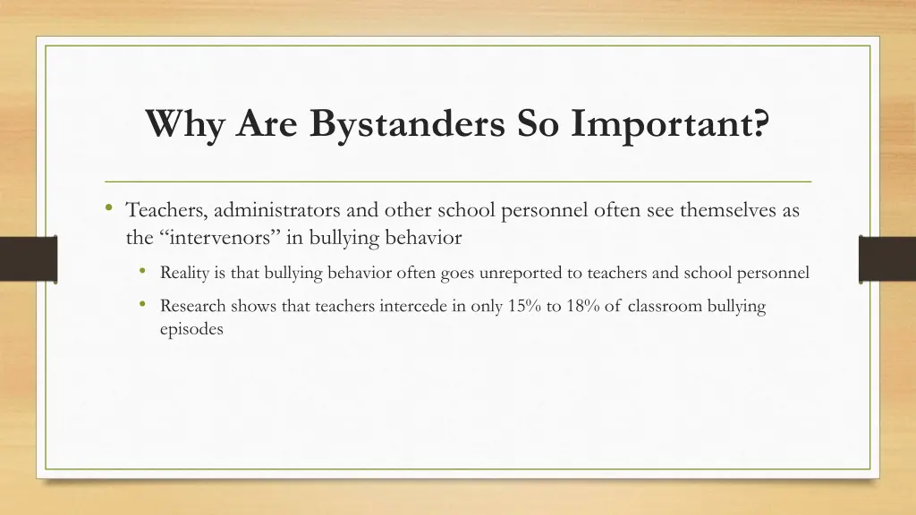 why are bystanders so important