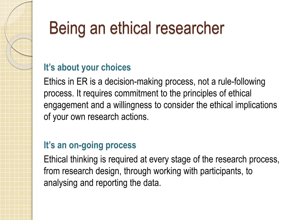 being an ethical researcher