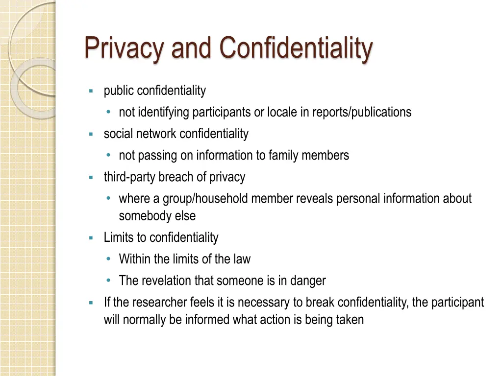 privacy and confidentiality