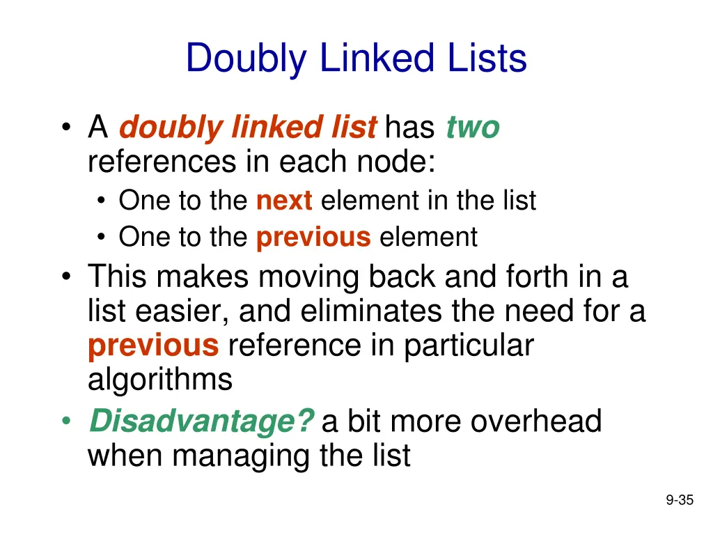 doubly linked lists