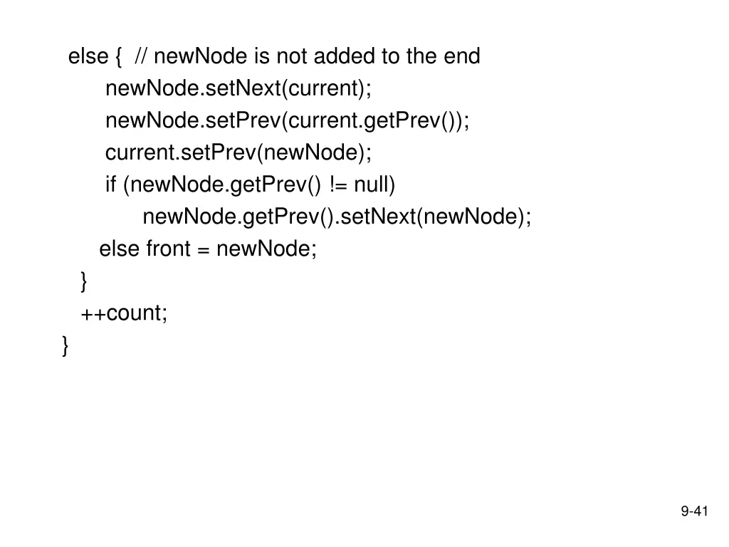 else newnode is not added to the end newnode