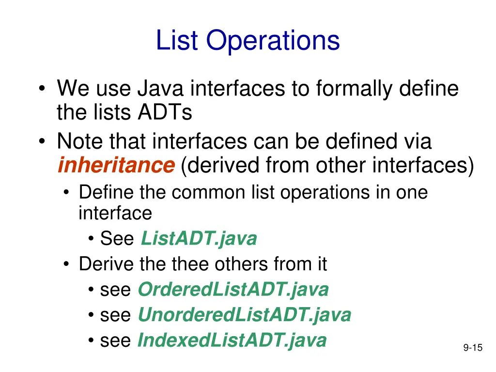 list operations 1